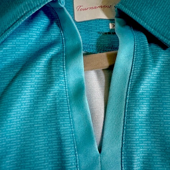 Tournament Collection pickle,golf,tennis agua patterned shirt. Size L - Picture 5 of 6